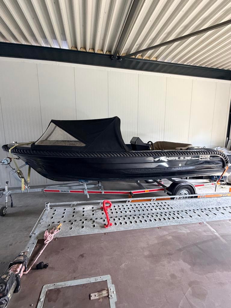 Admiral 530 Sloep met Trailer, Watersport en Boten, Sloepen, Ophalen, Admiral, Buitenboordmotor, Biminitop
