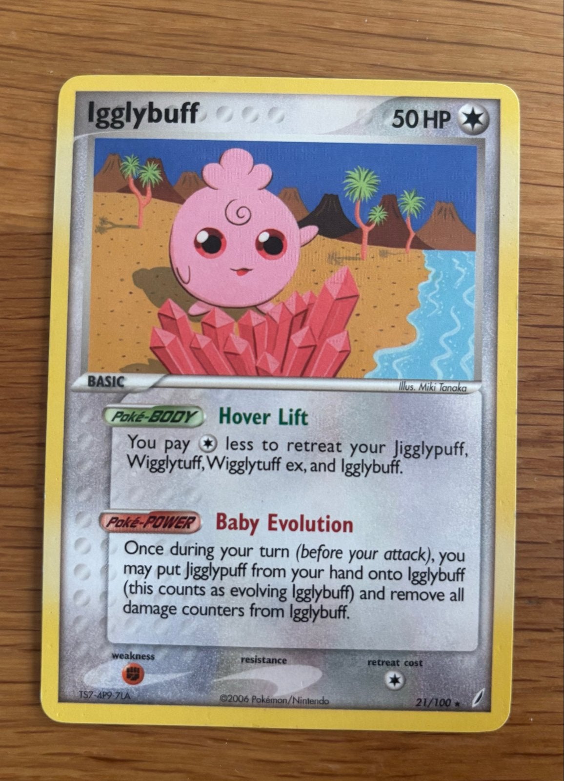 Igglybuff Pokémon Kaart 21/100 EX Crystal Guardians, Ophalen of Verzenden, Gebruikt, Losse kaart