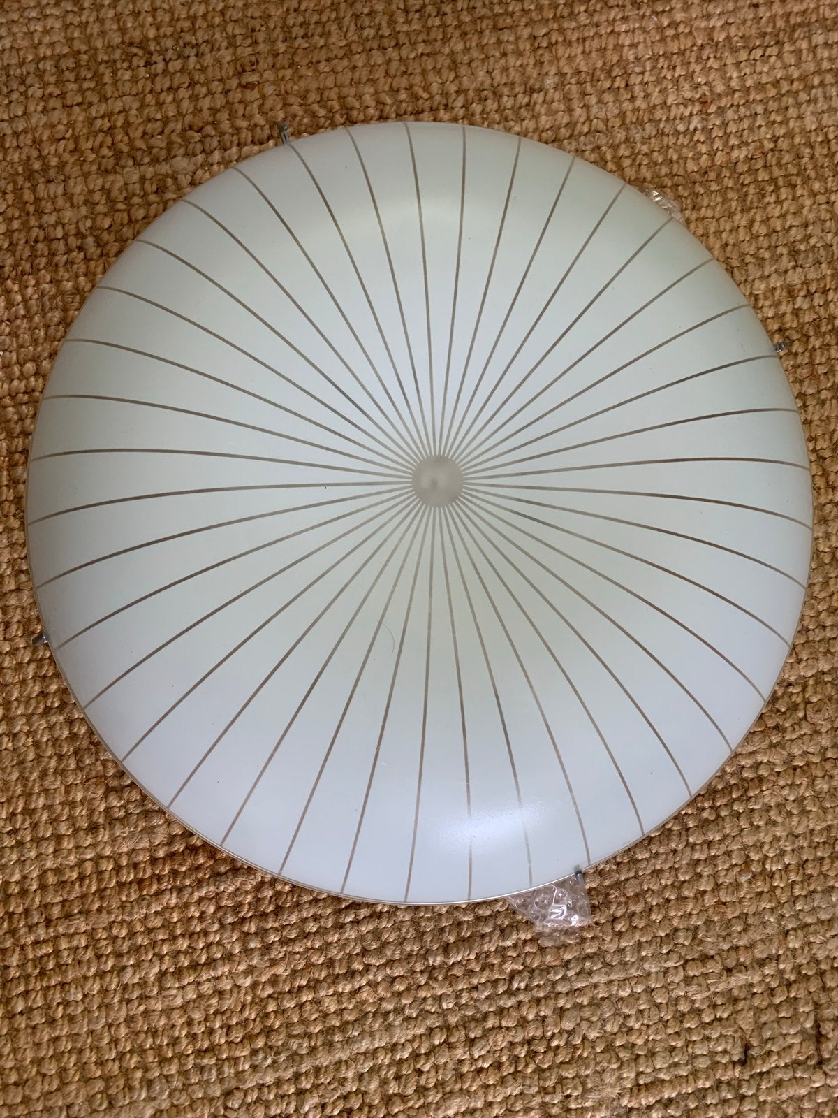 Plafondlamp met Stralenpatroon (glas), Ophalen, Wit, Gebruikt, Glas