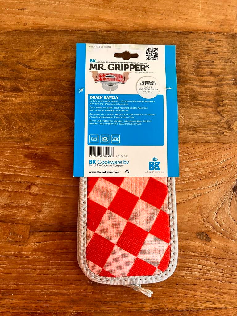 BK afgiethulp Mr. Mr. Gripper. Rood/wit geblokt., Ophalen of Verzenden, Nieuw
