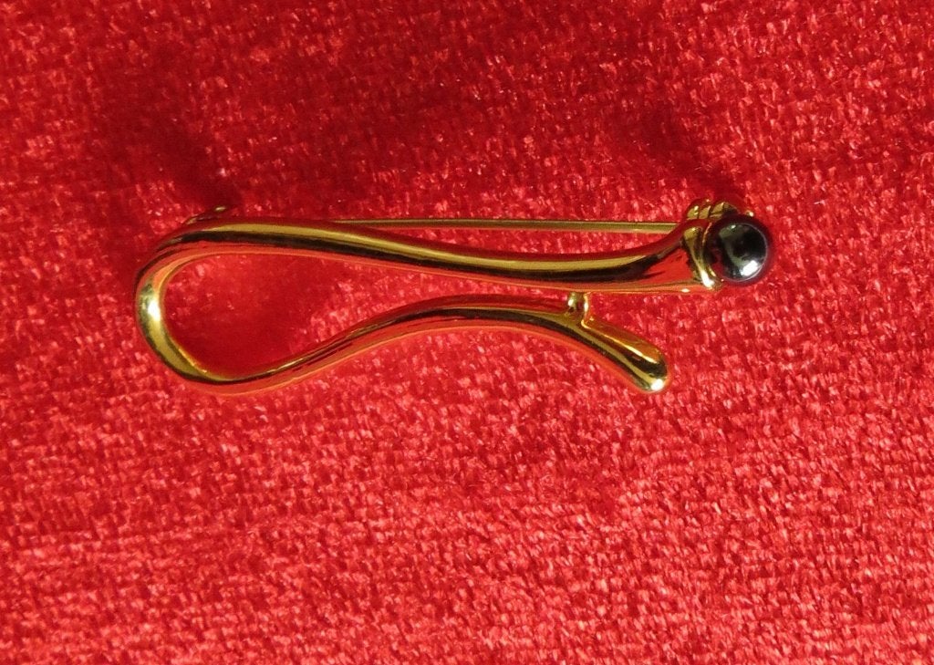 broche vintage speld/broche met zwarte parel, Verzenden, Overige materialen, Broche
