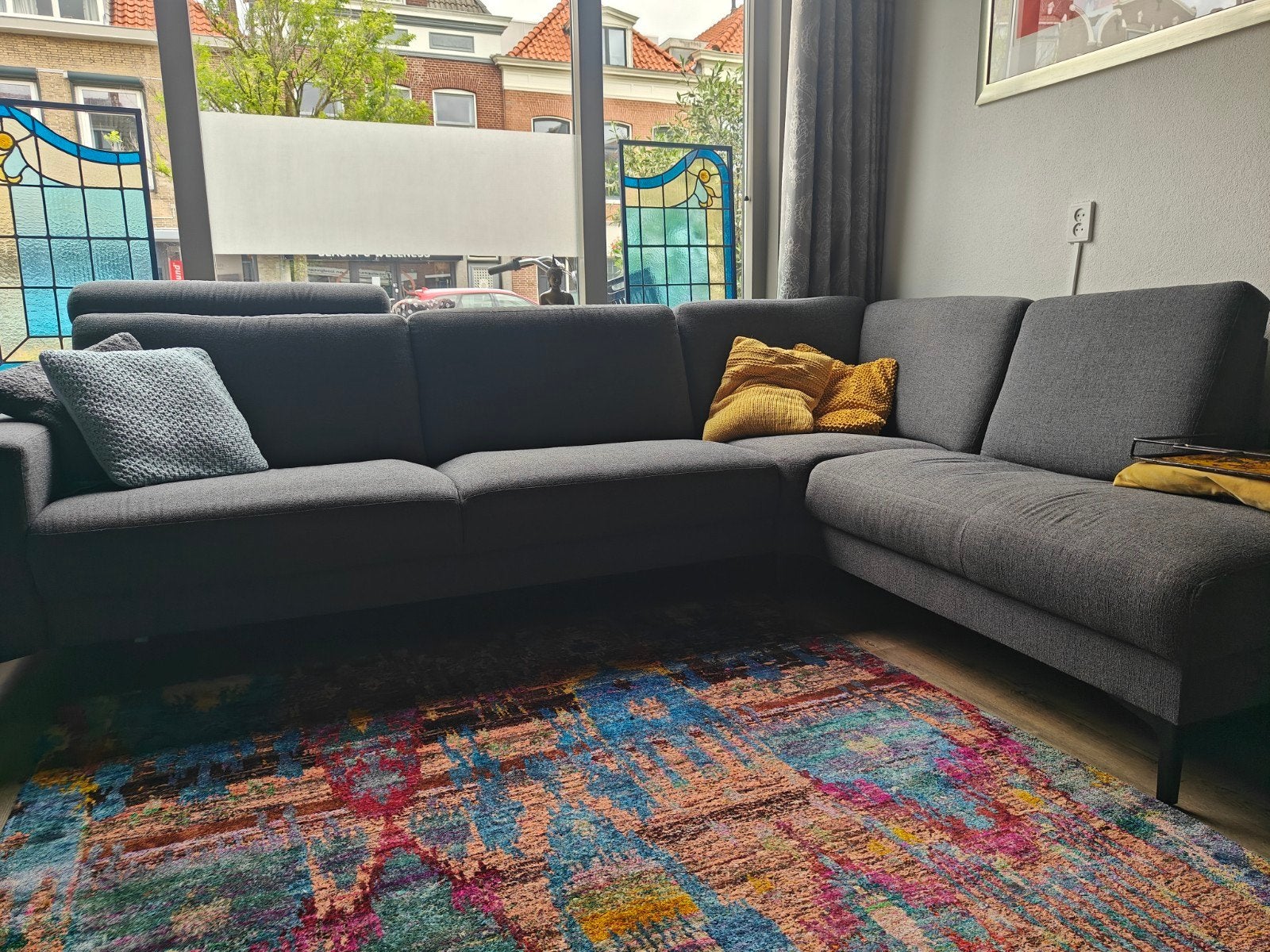 hoekbank te koop 2.6x1.9m, Ophalen, Gebruikt, Stof