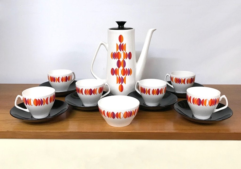 Vintage koffieset 'Eclipse' Empire Porcelain Pottery 1960s, Ophalen of Verzenden