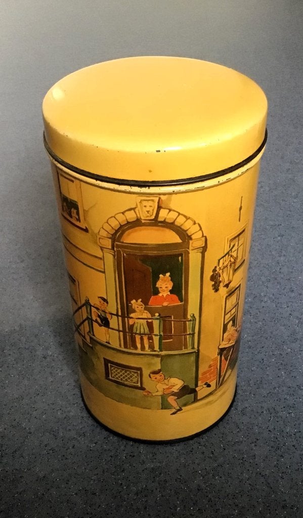 Beschuitblik De Soete Suikerbol AVEHA ca 1960, Verzamelen, Blikken, Ophalen of Verzenden, Gebruikt, Beschuit, Overige merken