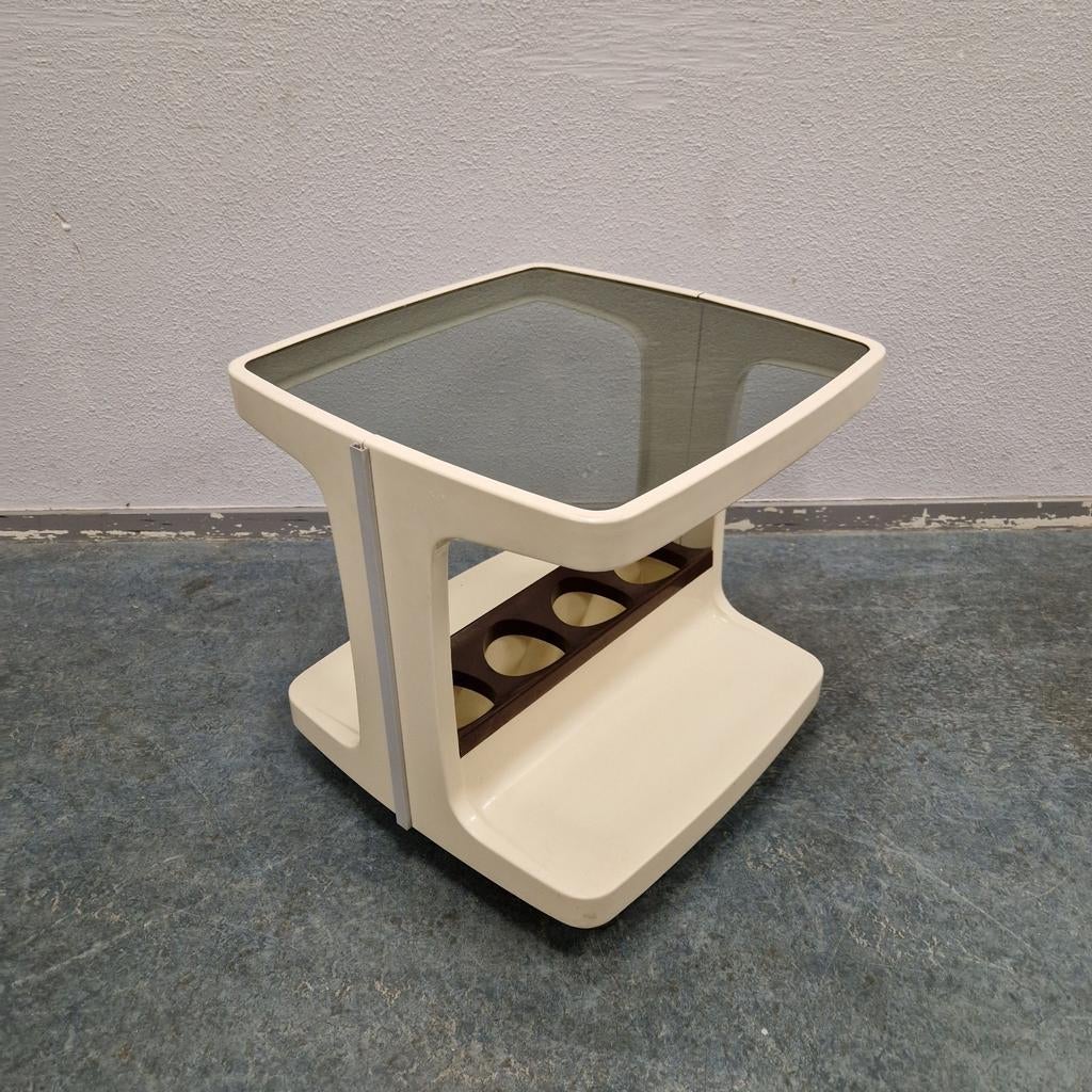 70's spaceage dranktafel trolley dranktrolley wijntafel, Ophalen of Verzenden