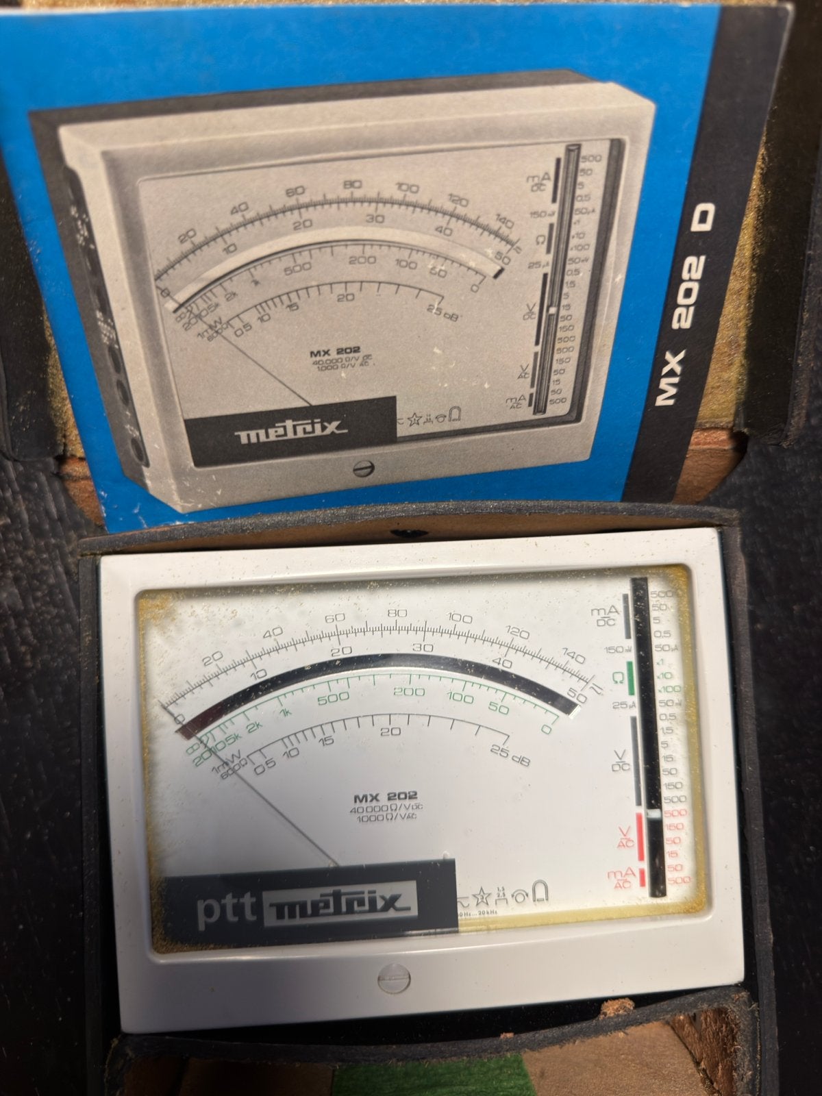 Vintage PTT Metrix MX 202 D Multimeter in Leren Etui, Ophalen, Gebruikt, Multimeter