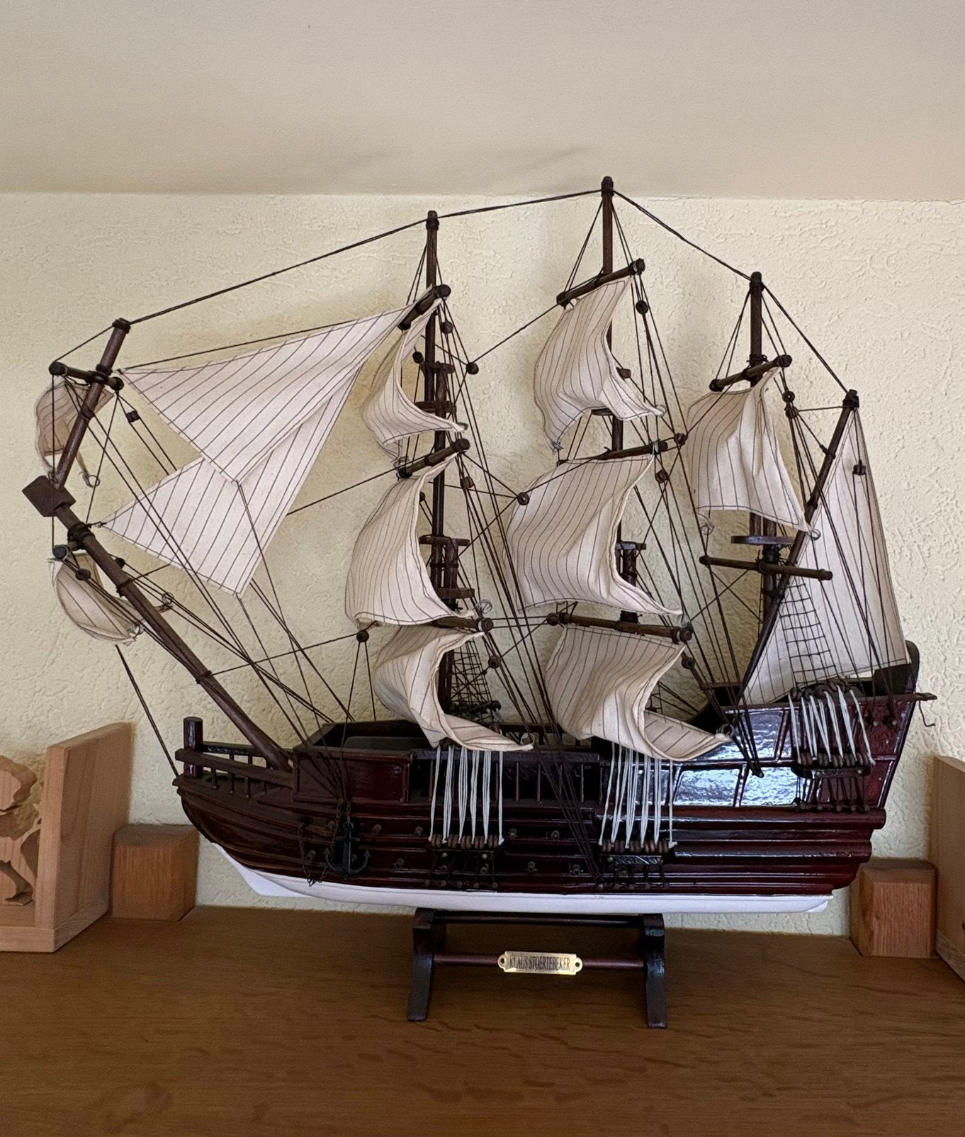 Houten zeilschipmodel, Hobby en Vrije tijd, Modelbouw | Boten en Schepen, Ophalen, Zo goed als nieuw, 1:50 tot 1:200