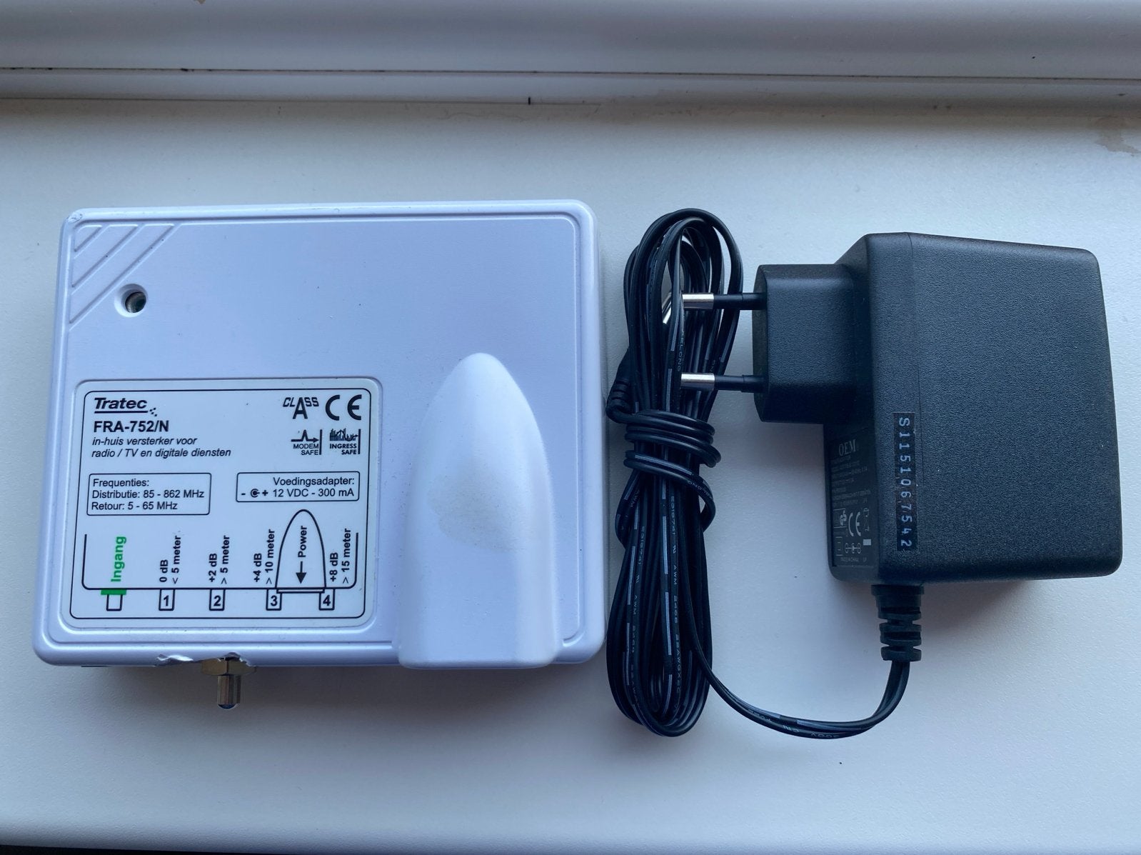 Tratec FRA-752/N In-huis Versterker voor Radio/TV, Ophalen, Gebruikt, Coaxiale kabel