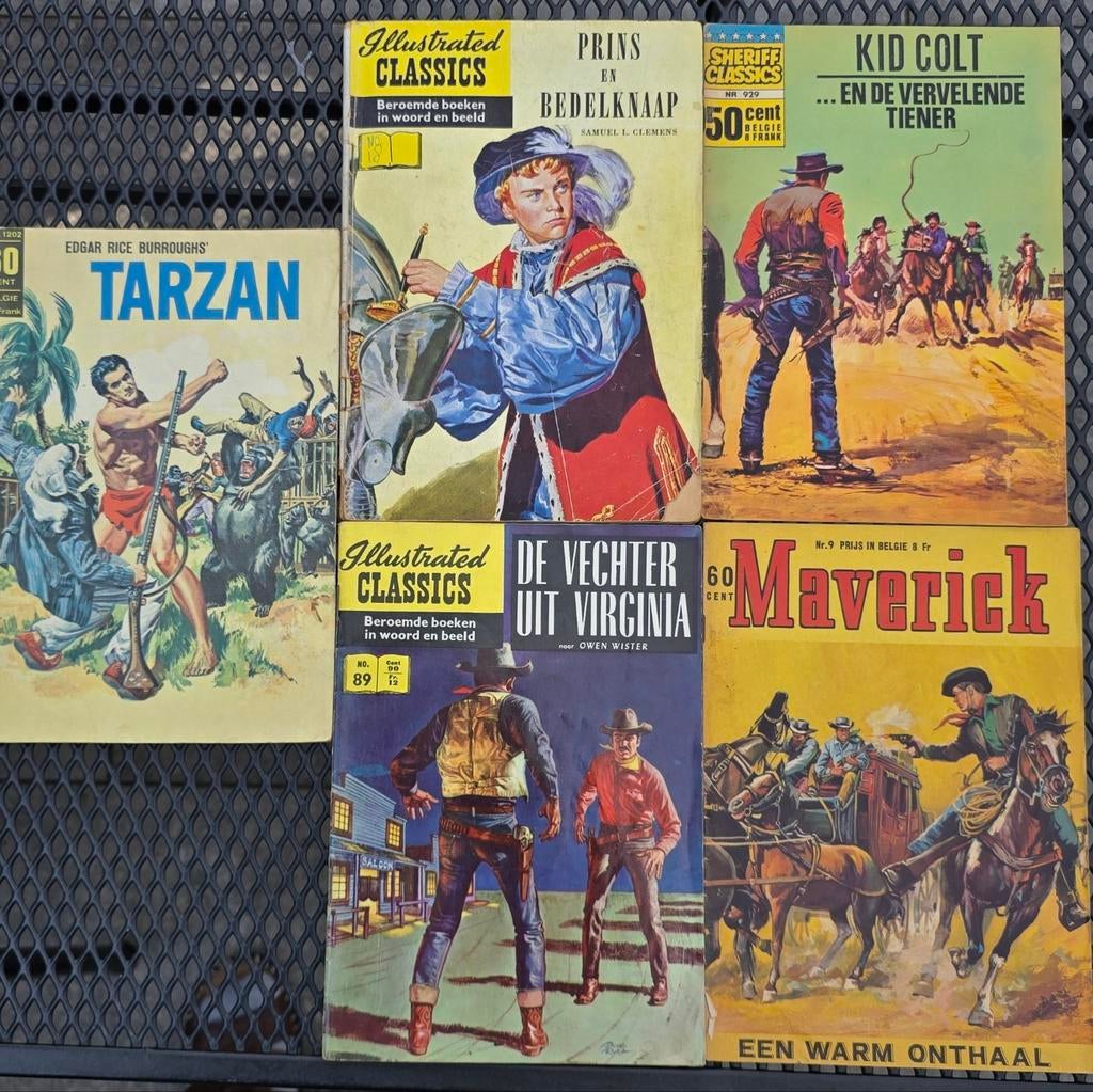 5 Vintage Classics Stripboeken - Tarzan, Sheriff, Boeken, Stripboeken, Gelezen, Diverse auteurs, Ophalen of Verzenden, Meerdere stripboeken