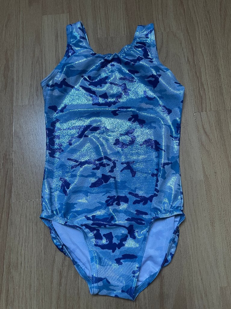 turnpakje blauw glitter maat 140-146, Gebruikt, Blauw, Turnpak(je), Kindermaat 122 t/m 140