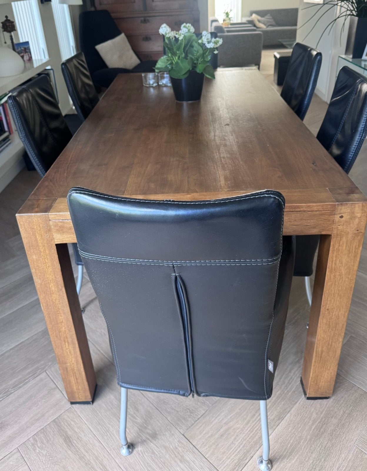 Eettafel en stoelen, Huis en Inrichting, Complete eetkamers, Ophalen, Gebruikt, Modern klassiek, 4 tot 6 stoelen