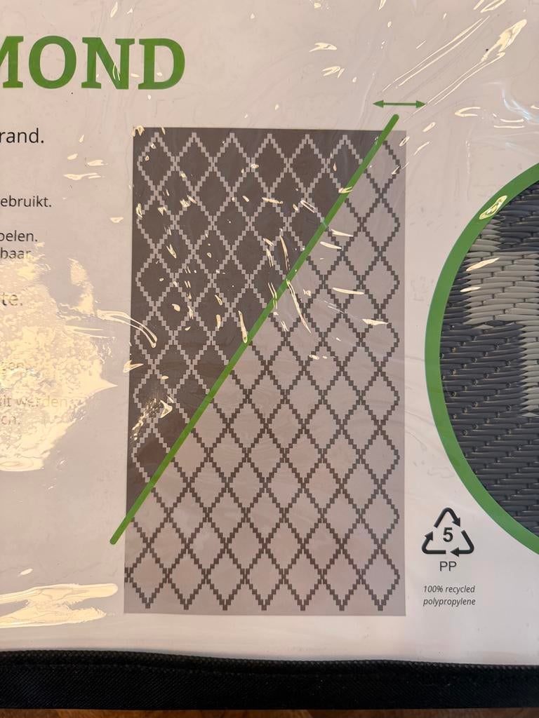 Nieuw Obelink Patio Mat Diamond 340x250 cm - Grijs/Wit, Caravans en Kamperen, Ophalen, Nieuw