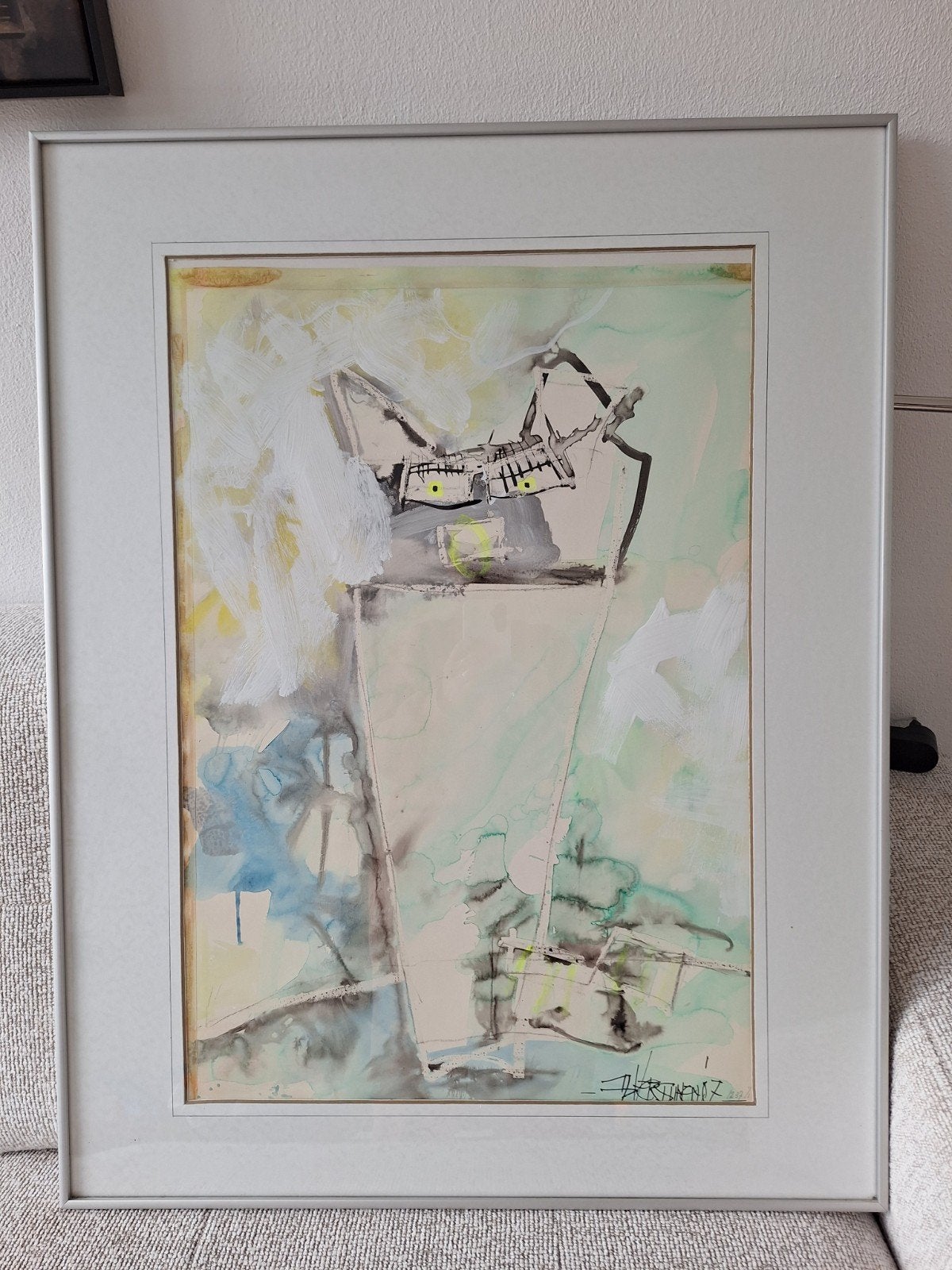 wissellijst zilver met afdruk kunstwerk, 90x70 cm,, Ophalen