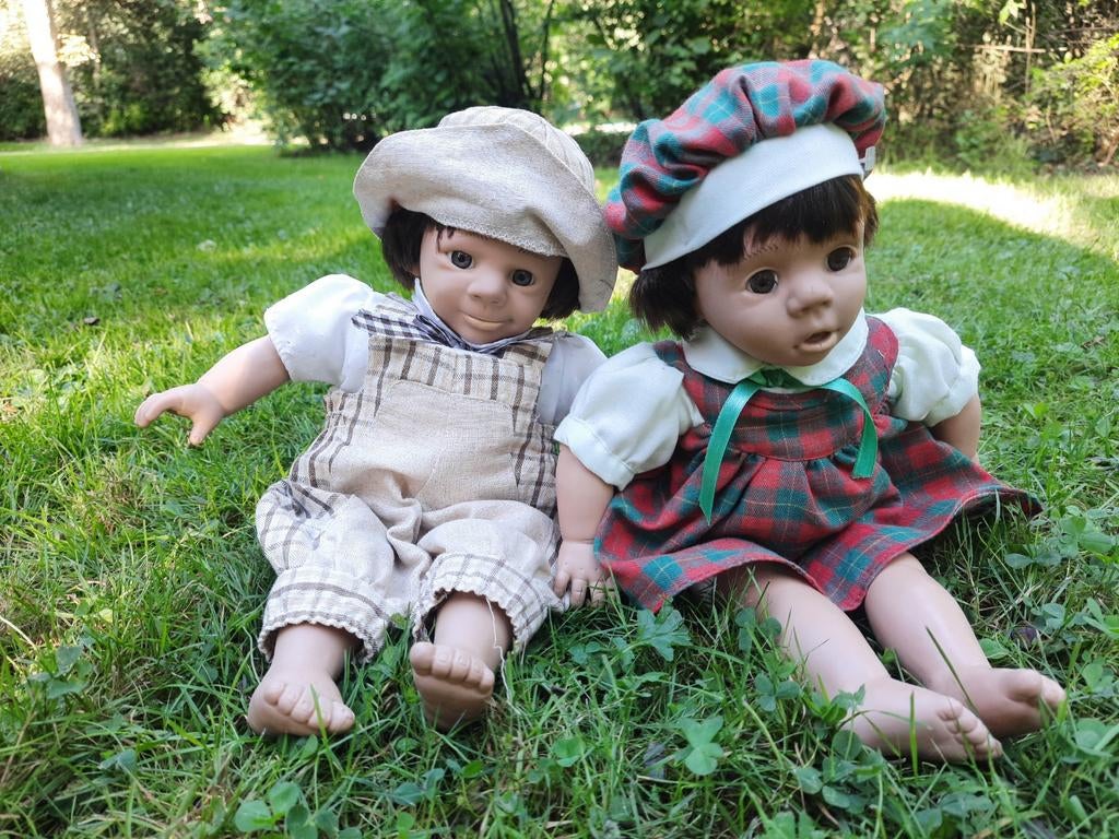 Twee schattige Simba poppen uit 1990 - 35 cm, Verzamelen, Poppen, Ophalen of Verzenden, Gebruikt, Pop