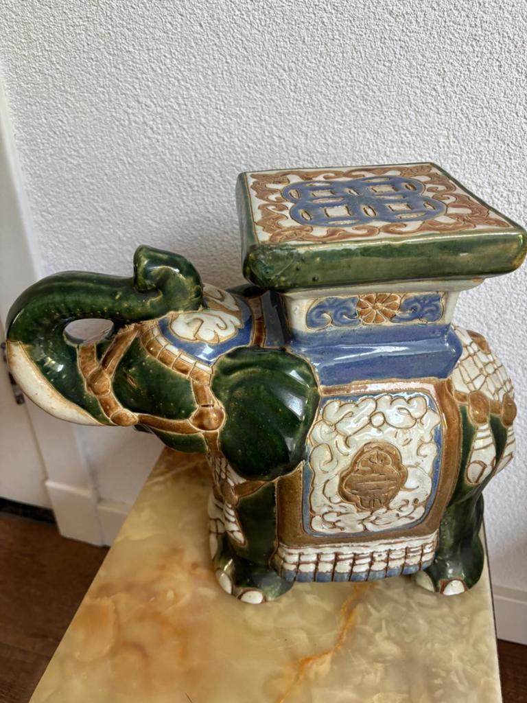 Plantentafel olifant keramiek vintage 29 cm, Ophalen of Verzenden, Rechthoekig, Minder dan 55 cm, Minder dan 45 cm