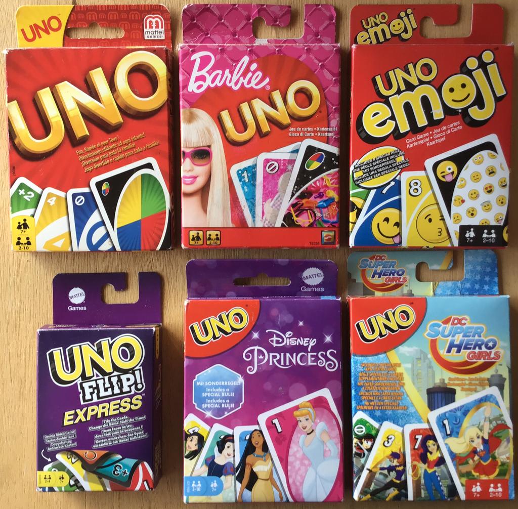 UNO (5x) - vanaf 7 jaar - NIEUW (1x) & ZGAN (4x), Hobby en Vrije tijd, Vijf spelers of meer, Ophalen of Verzenden, Zo goed als nieuw