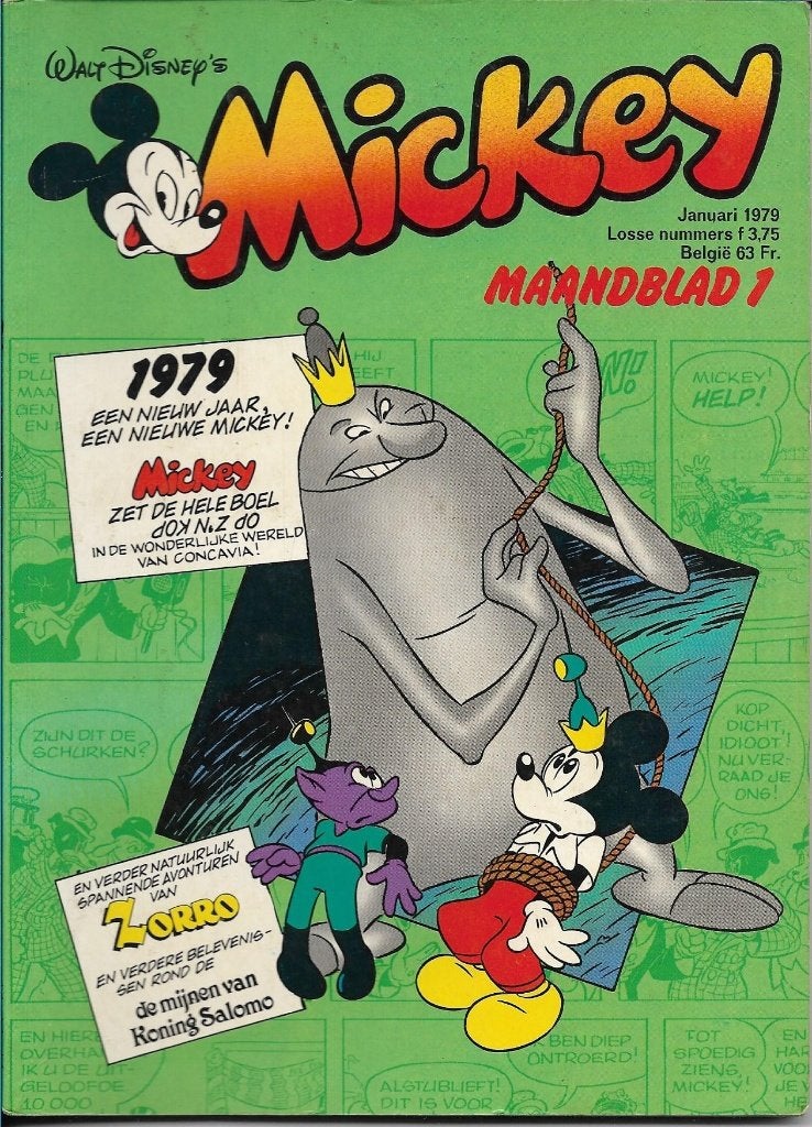 Mickey maandblad nummer 1 - 1979, Boeken, Eén stripboek, Ophalen of Verzenden, Gelezen