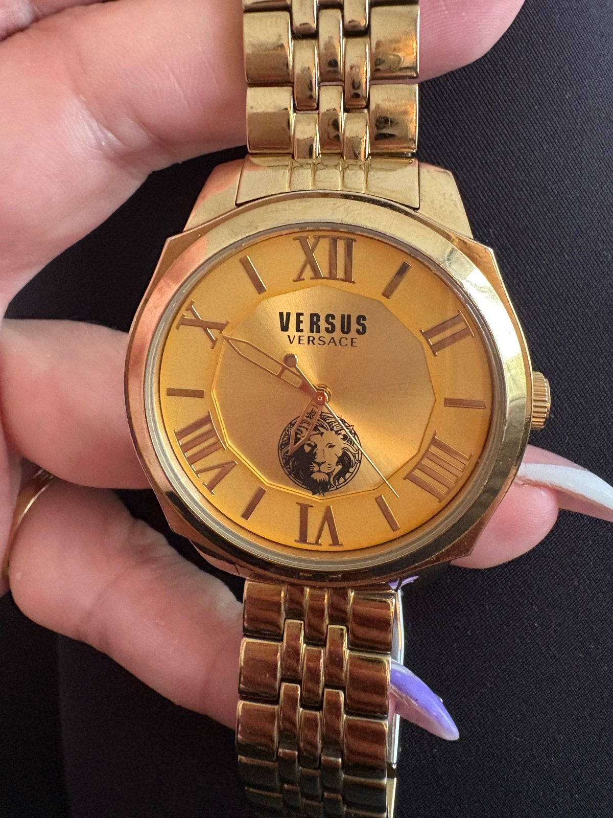 Versus Versace Goudkleurig Dameshorloge, Overige merken, Gebruikt, Staal, Polshorloge