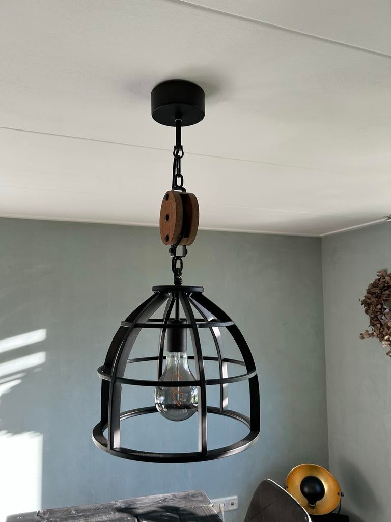 CHERICONI Hanglamp Aperto Ø 34 cm burned steel 2 stuks, Ophalen, Zo goed als nieuw, Hout, 50 tot 75 cm
