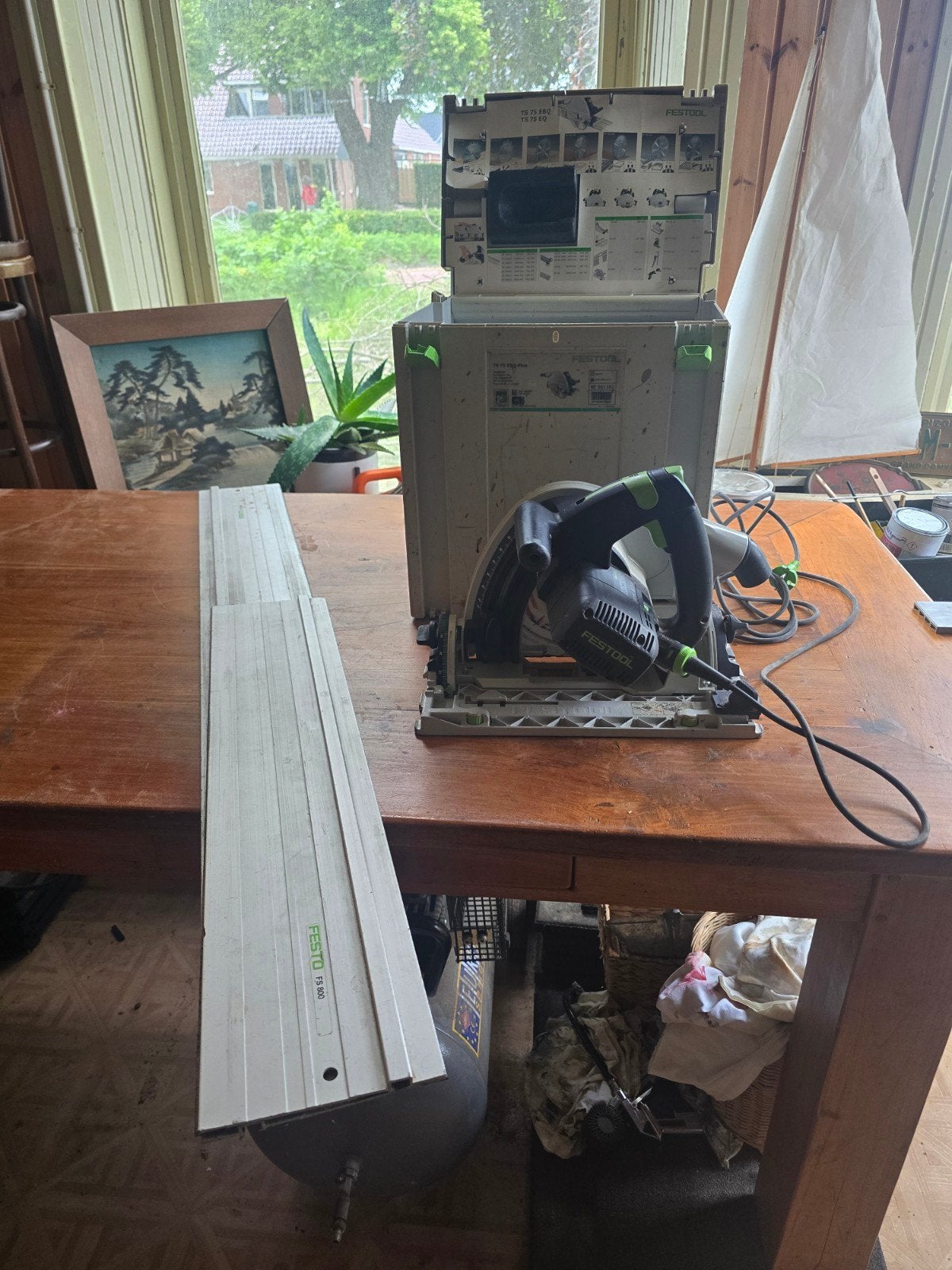 Festool TS EBQ-Plus invalzaag met 2 linialen/geleiders, Ophalen, Gebruikt, Invalzaag, 70 mm of meer