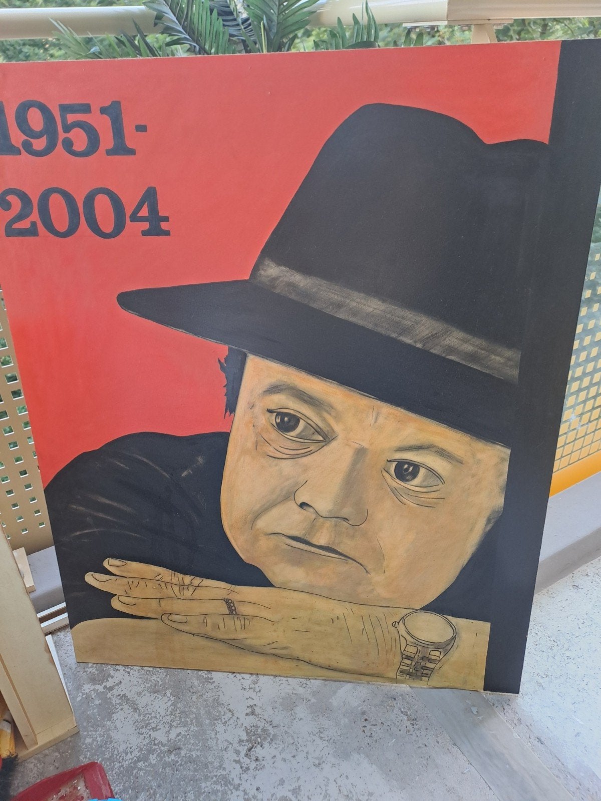 Portret van een man met hoed (1951-2004), Doek, Portret of Personen, Realistisch, Ophalen of Verzenden