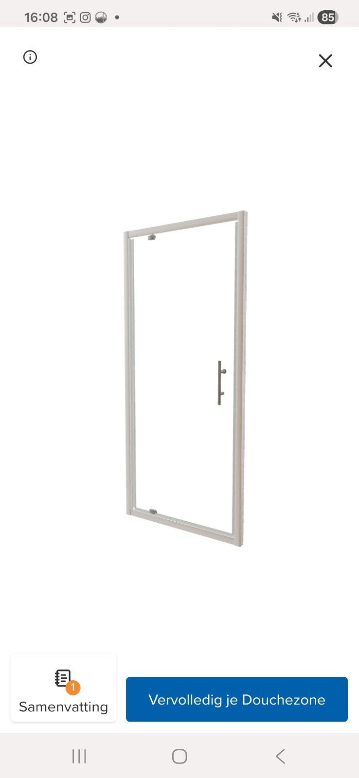 douche deur, Ophalen, Nieuw, Chroom, Douche