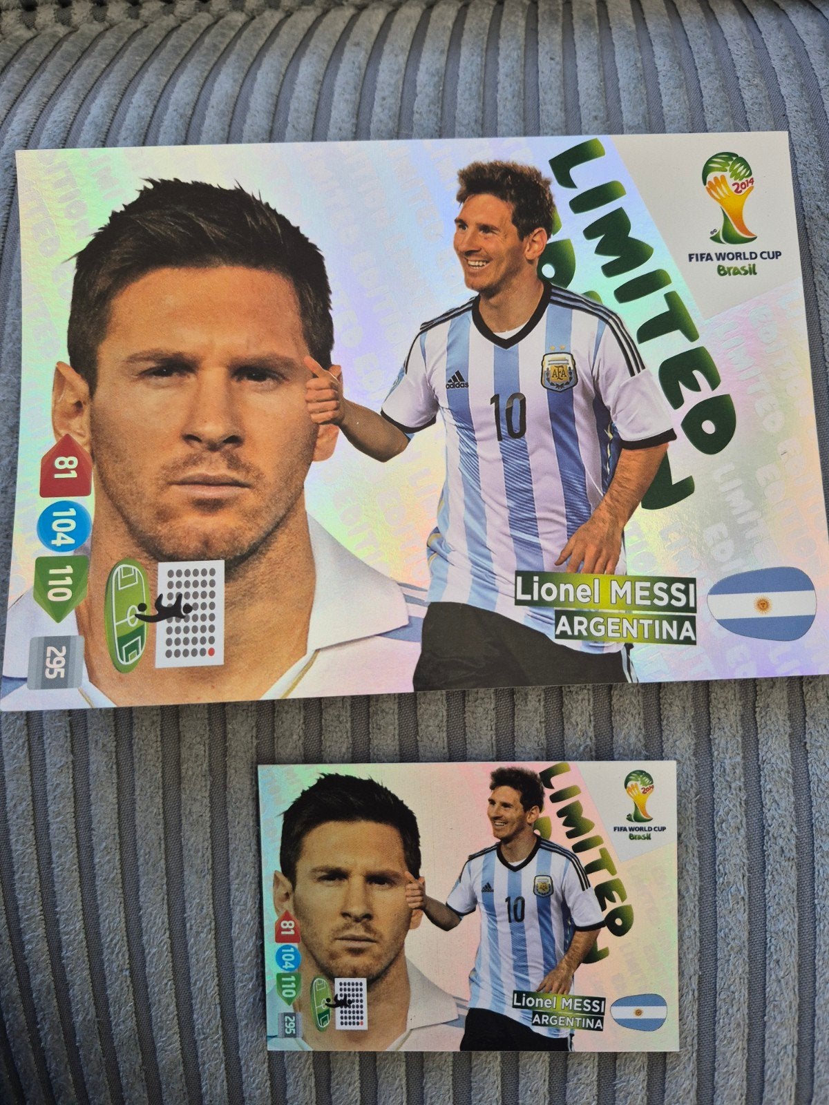 Panini FIFA World Cup Brasil 2014 Limited Edition Messi, Ophalen of Verzenden, Zo goed als nieuw, Buitenlandse clubs, Poster, Plaatje of Sticker