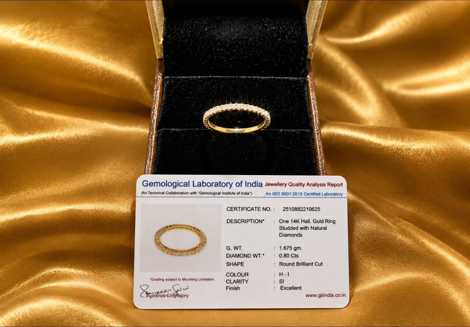 Ring goud met diamanten alliance, Sieraden, Tassen en Uiterlijk, Ringen, Nieuw, Ophalen of Verzenden, 17 tot 18, Dame