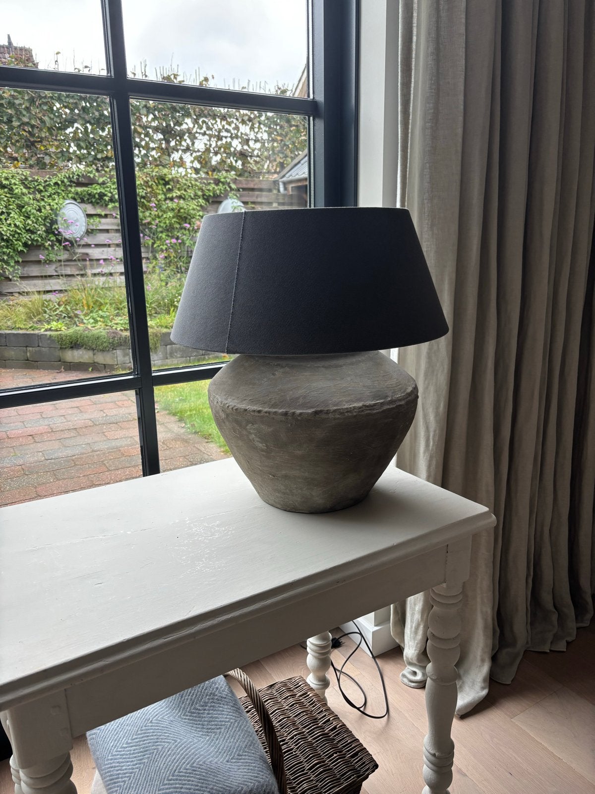 Mooie kruiklamp met kap, Keramiek, Ophalen of Verzenden, Zo goed als nieuw, Met kap