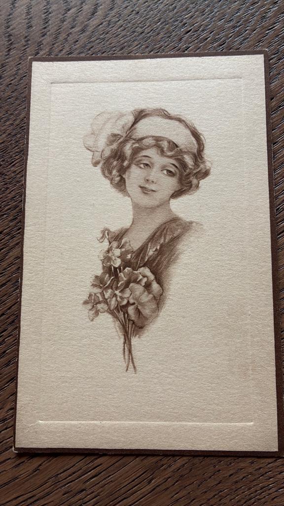 Mooi getekend portret vrouw, Ophalen of Verzenden, Voor 1920, Overige thema's