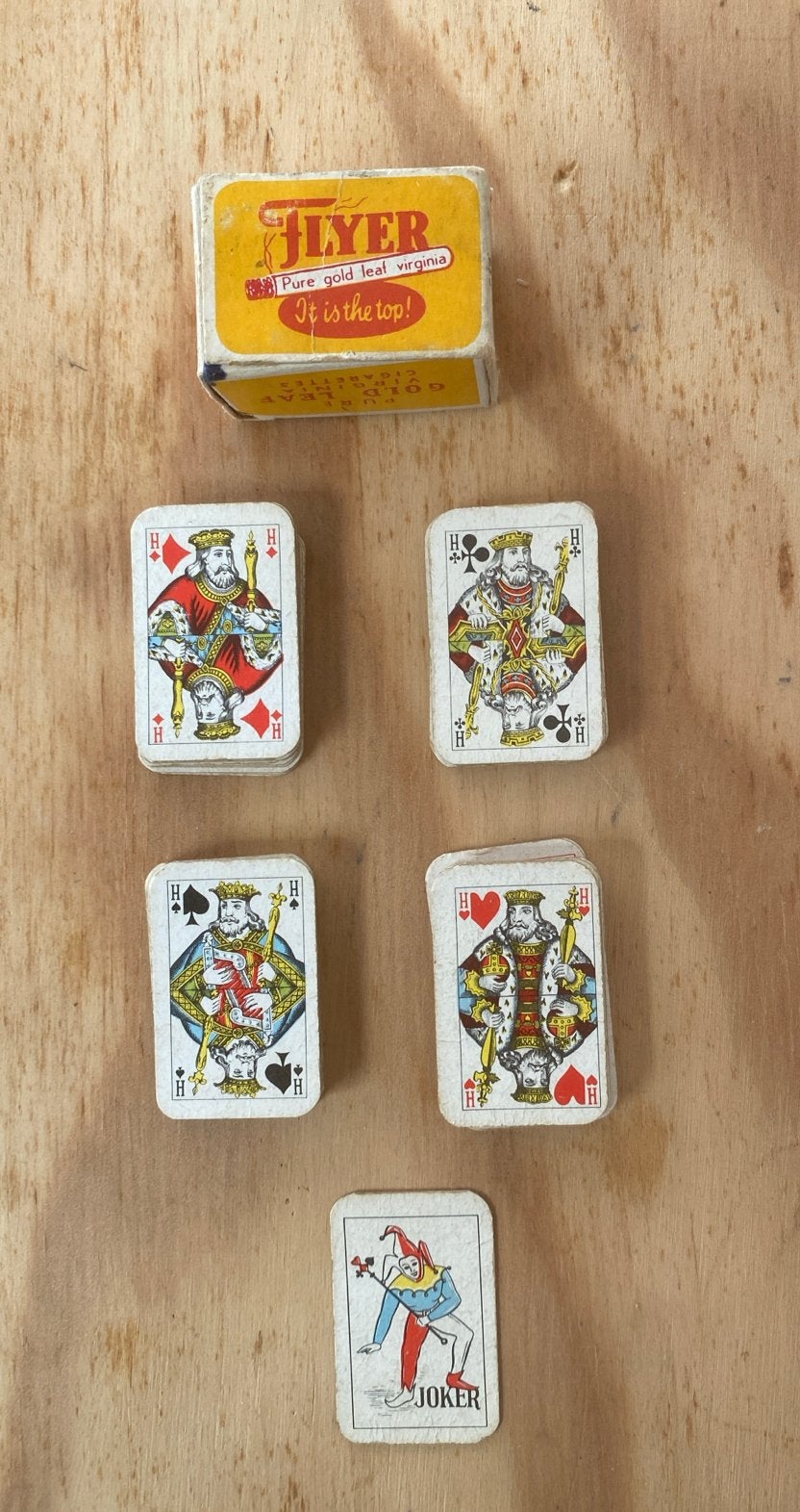Oude, mini speelkaarten. Reclame voor Flyer sigaretten., Ophalen of Verzenden, Gebruikt