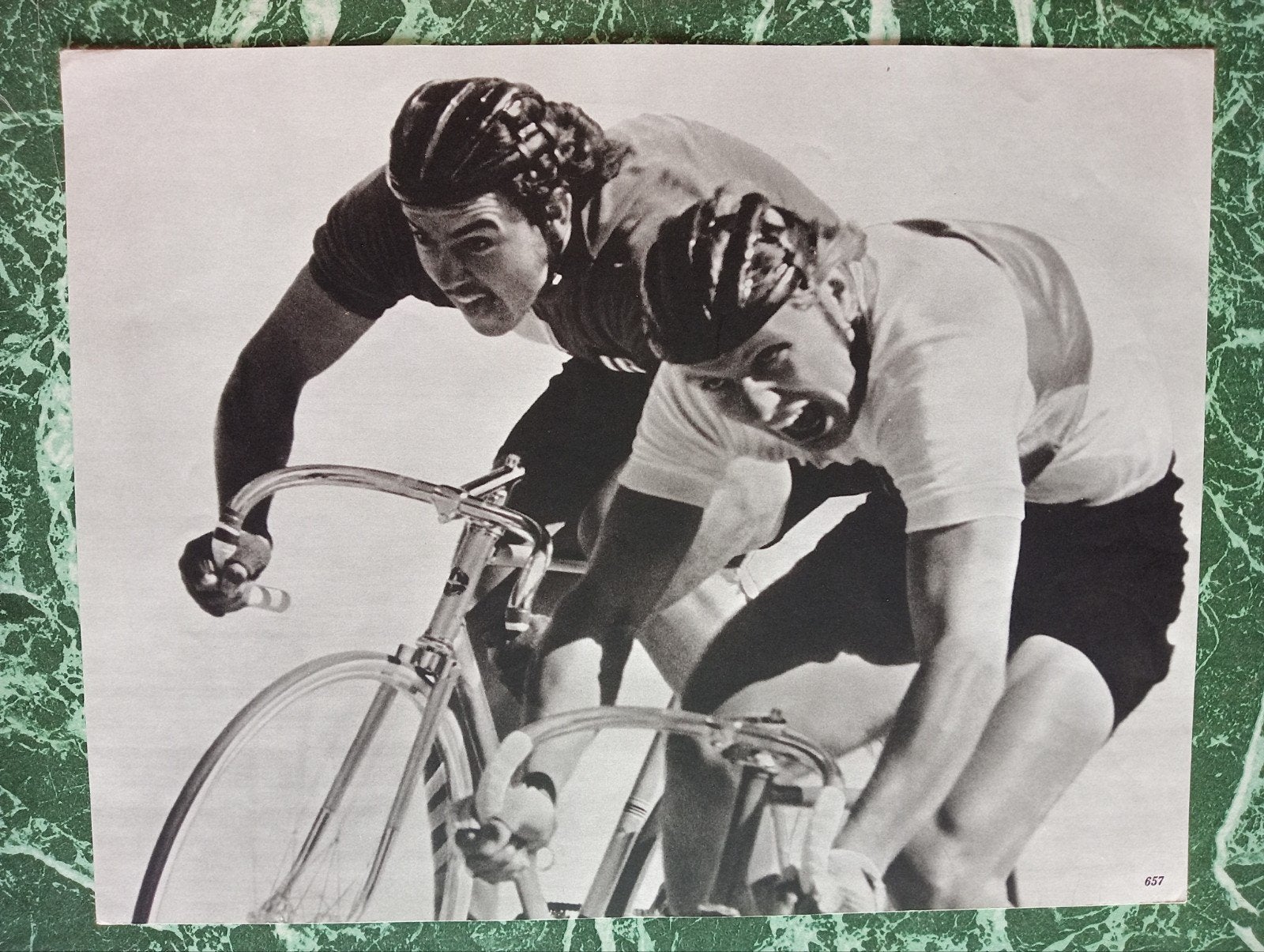 Fotogravure ca 1970-72 Baanwielrennen, Ophalen of Verzenden, ., ., .