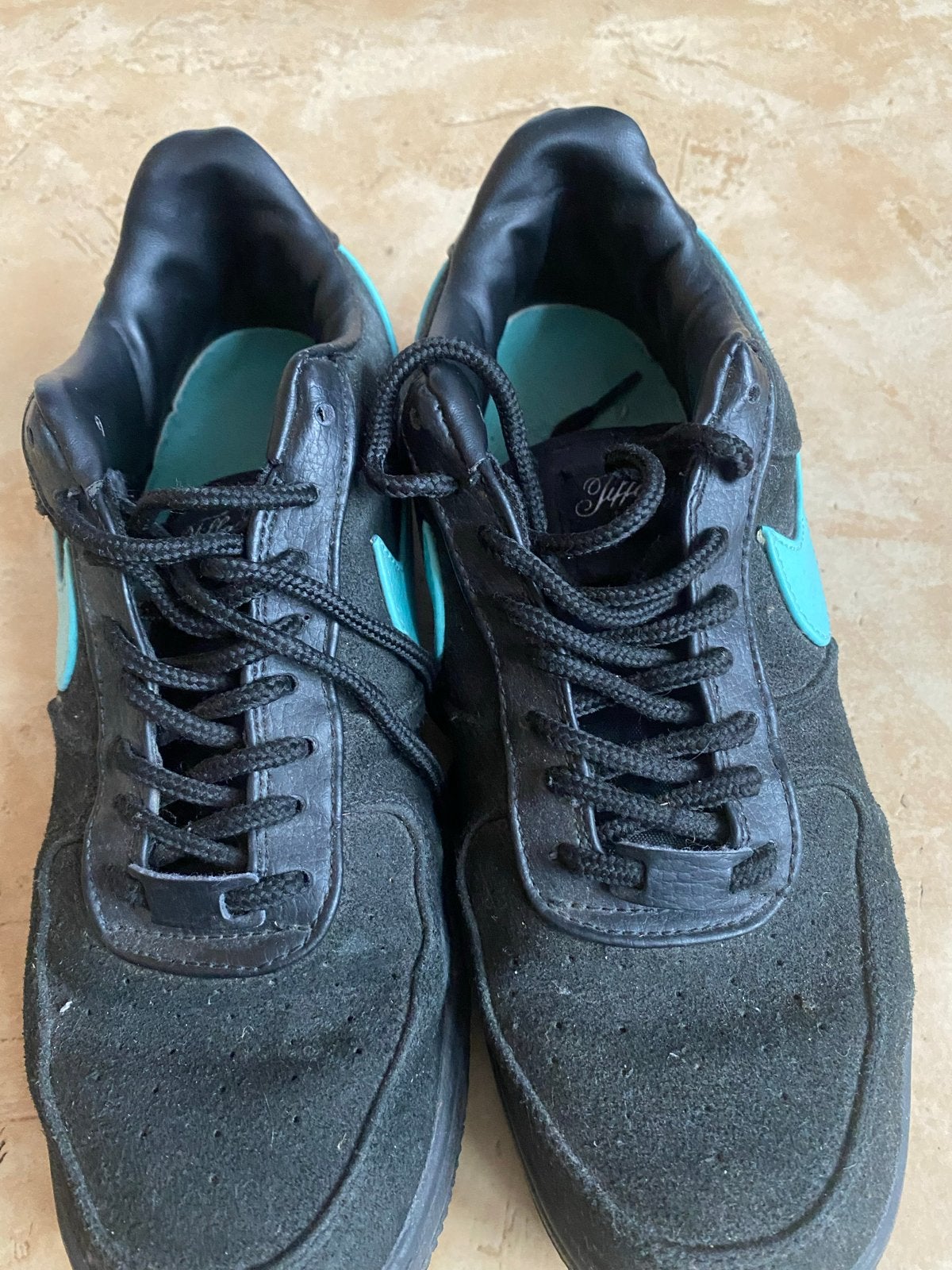 Nike Air Force 1 Low Tiffany & Co. 1837 maat 40,5, Ophalen of Verzenden, Gedragen, Zwart, Sneakers of Gympen