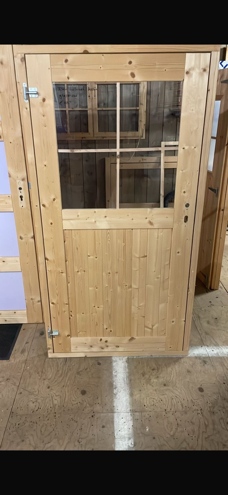 Enkele vuren deur voor blokhut veranda kapschuur schuurdeyr, Minder dan 3 meter, 6702 pc, Bullinga, Hout
