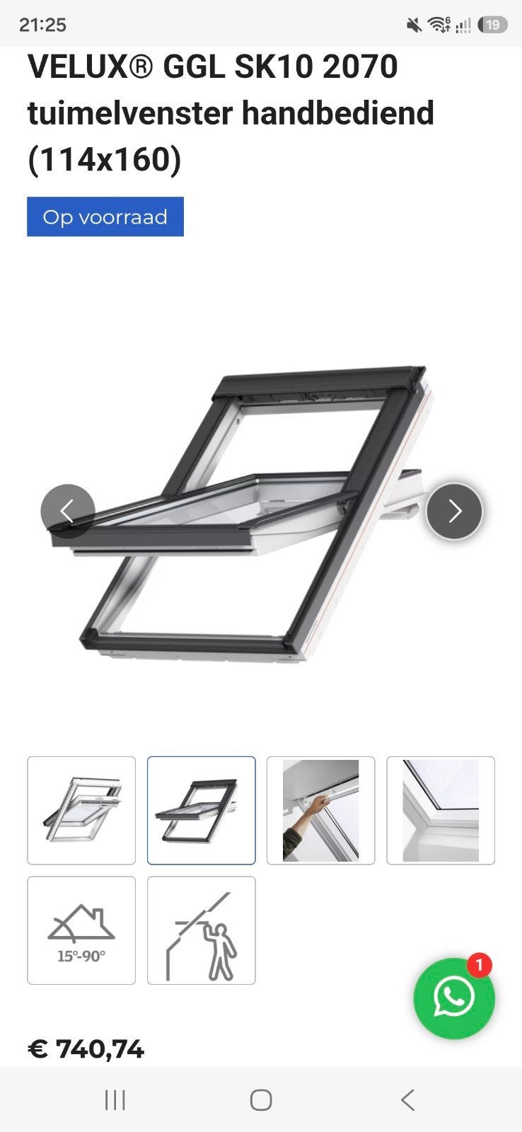velux dakraam ggl sk10. 114 x 160 cm, Gebruikt, Overige typen, Inclusief glas, 75 tot 150 cm