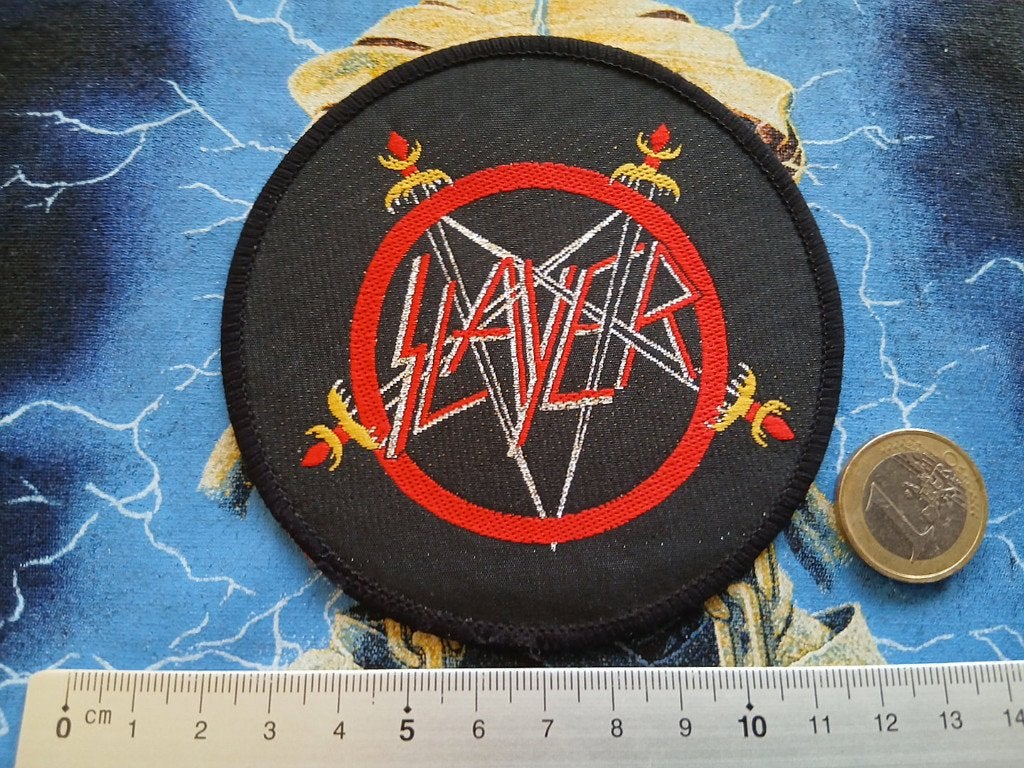 Slayer zeer zeldzame vintage 1989 Pentagram patch  metal, Verzenden, Nieuw, Kleding