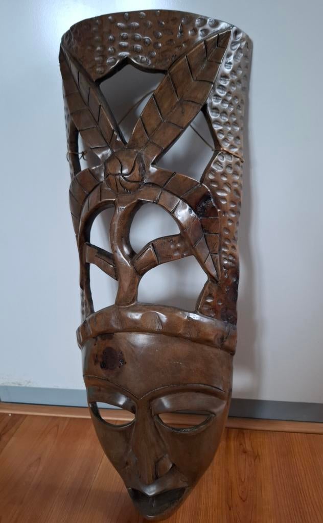 Prachtig groot masker Afrikaans houtsnijwerk, Ophalen of Verzenden