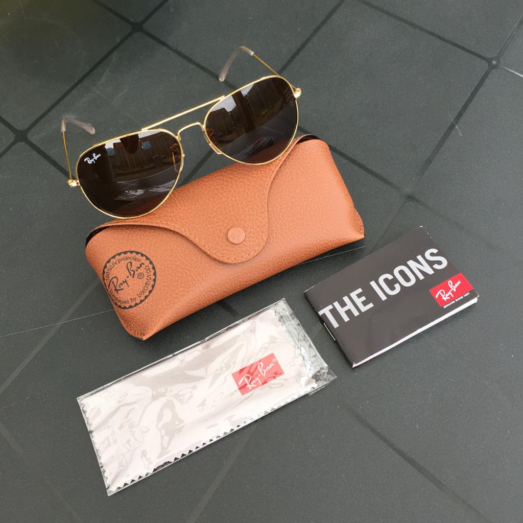 Ray ban aviator piloten zonnebril ray-ban vzv bruine glazen, Sieraden, Tassen en Uiterlijk, Zonnebrillen en Brillen | Heren, Ophalen of Verzenden