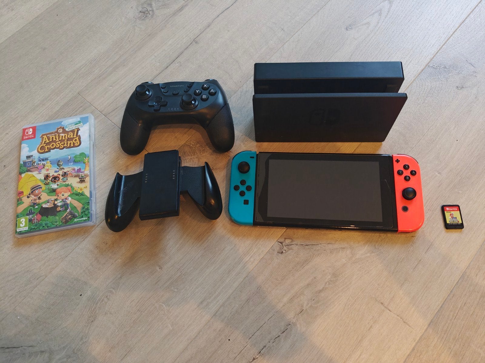 Nintendo Switch met games en extra controller, Met 2 controllers, Ophalen of Verzenden, Switch Original, Gebruikt