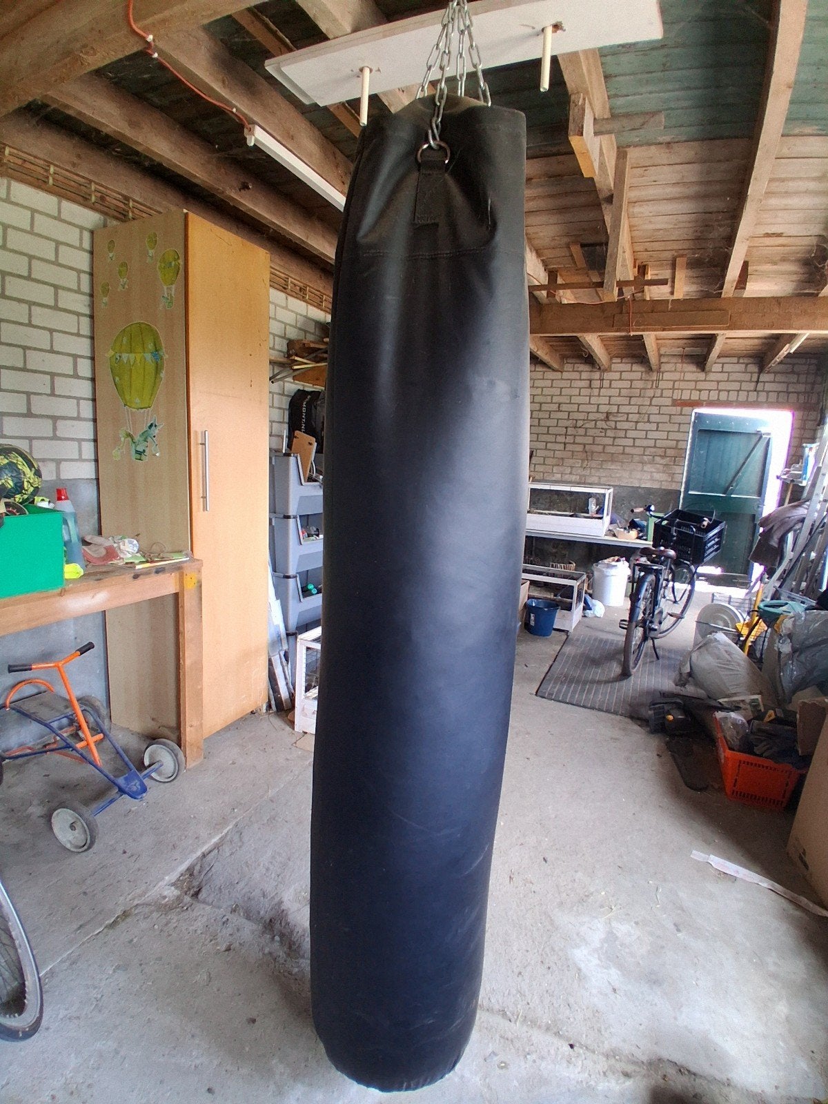 Zwarte bokszak - Ideaal voor thuis training, Ophalen of Verzenden, Gebruikt, Bokszak