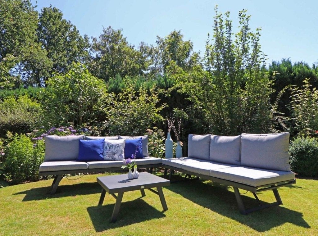 Forza loungeset / verstelbare ligbanken, Tuin en Terras, Ophalen, Gebruikt, 6 zitplaatsen, Bank