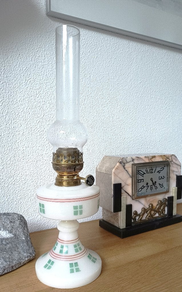 Antieke Art- Deco petroleumlamp (originele Augusta brander), Antiek en Kunst, Ophalen