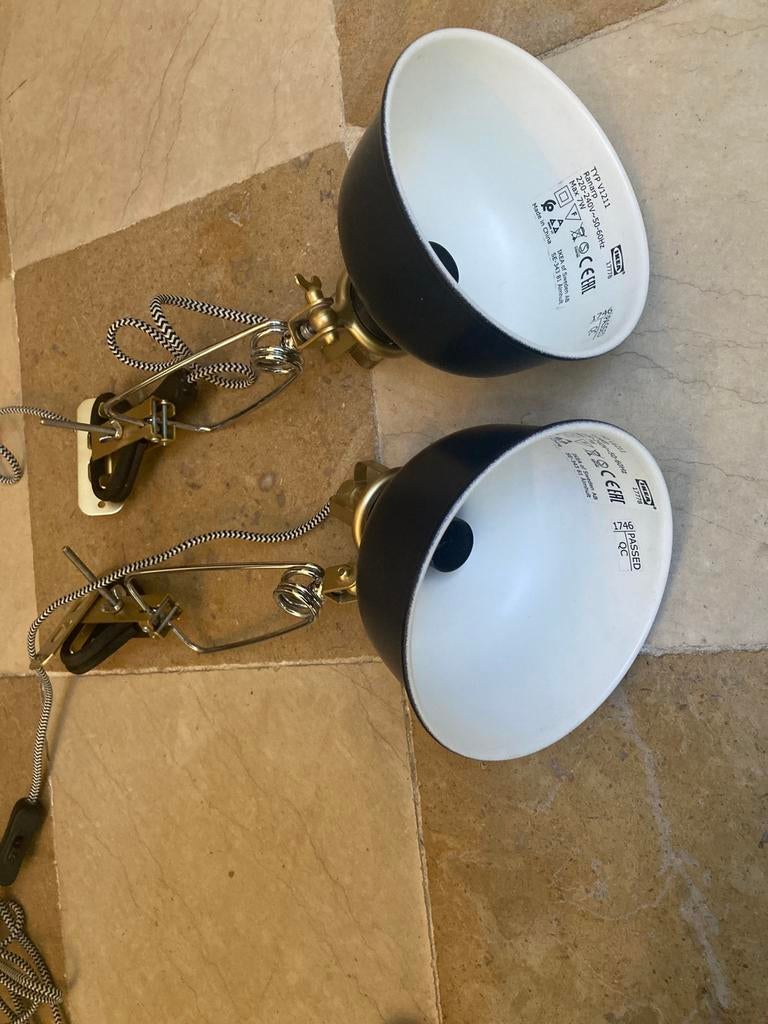 2 stuks Wandlamp Ranarp Ikea wandklem, Huis en Inrichting, Ophalen of Verzenden, Zo goed als nieuw