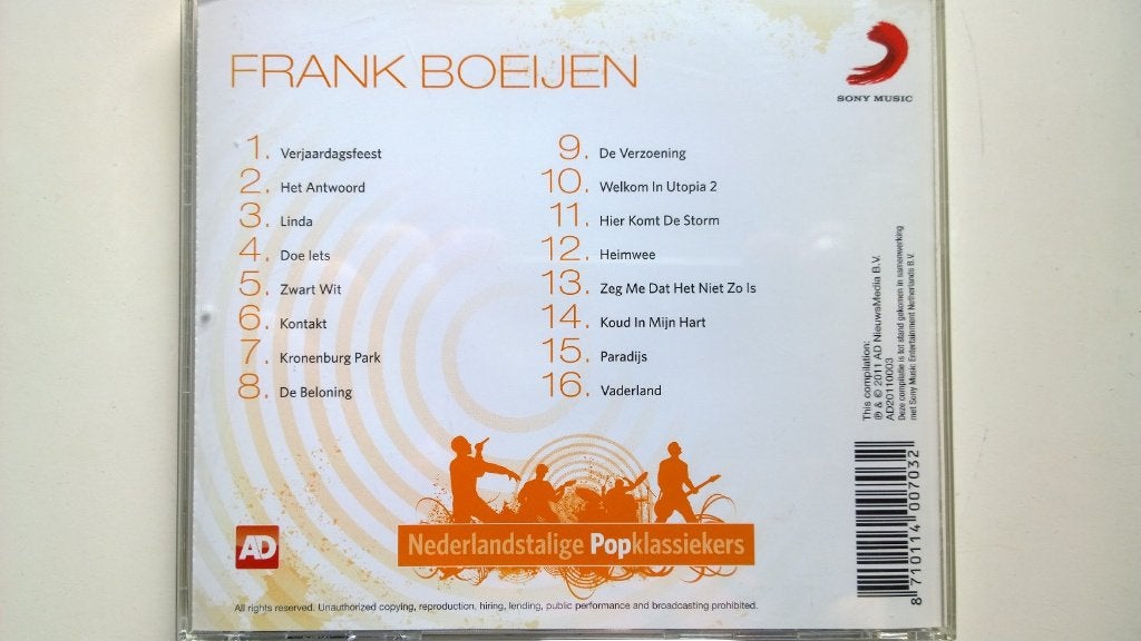 Frank Boeijen - Nederlandstalige Popklassiekers, Cd's en Dvd's, Ophalen of Verzenden, Zo goed als nieuw, Pop, Album