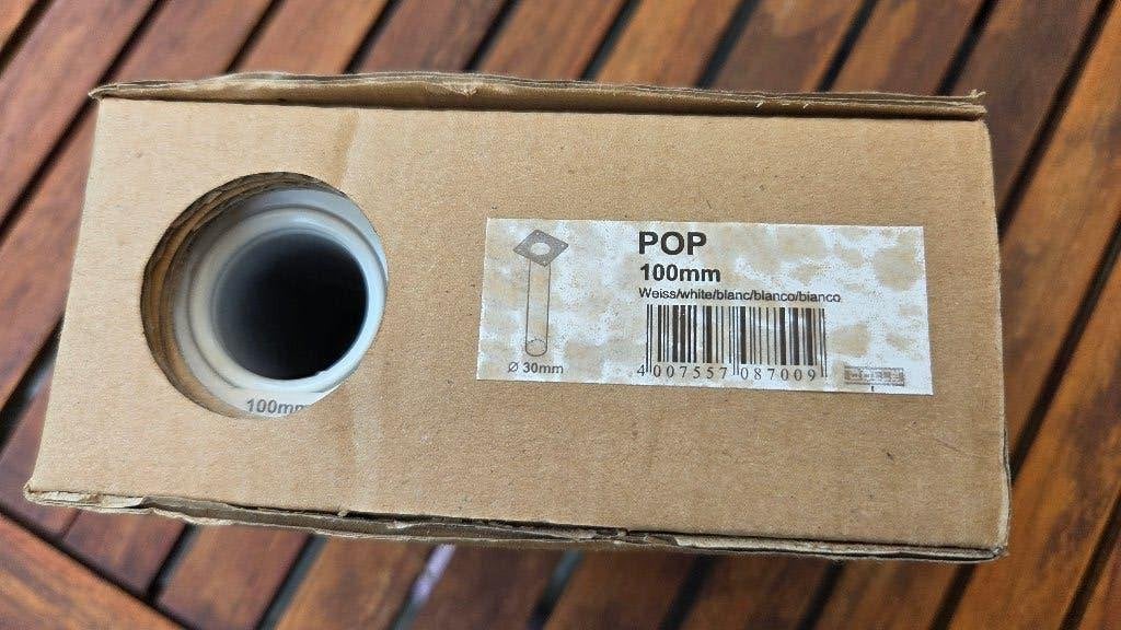Meubelpoot “pop”, IKEA, wit, metaal 100 mm, NIEUW, Ophalen of Verzenden, Nieuw