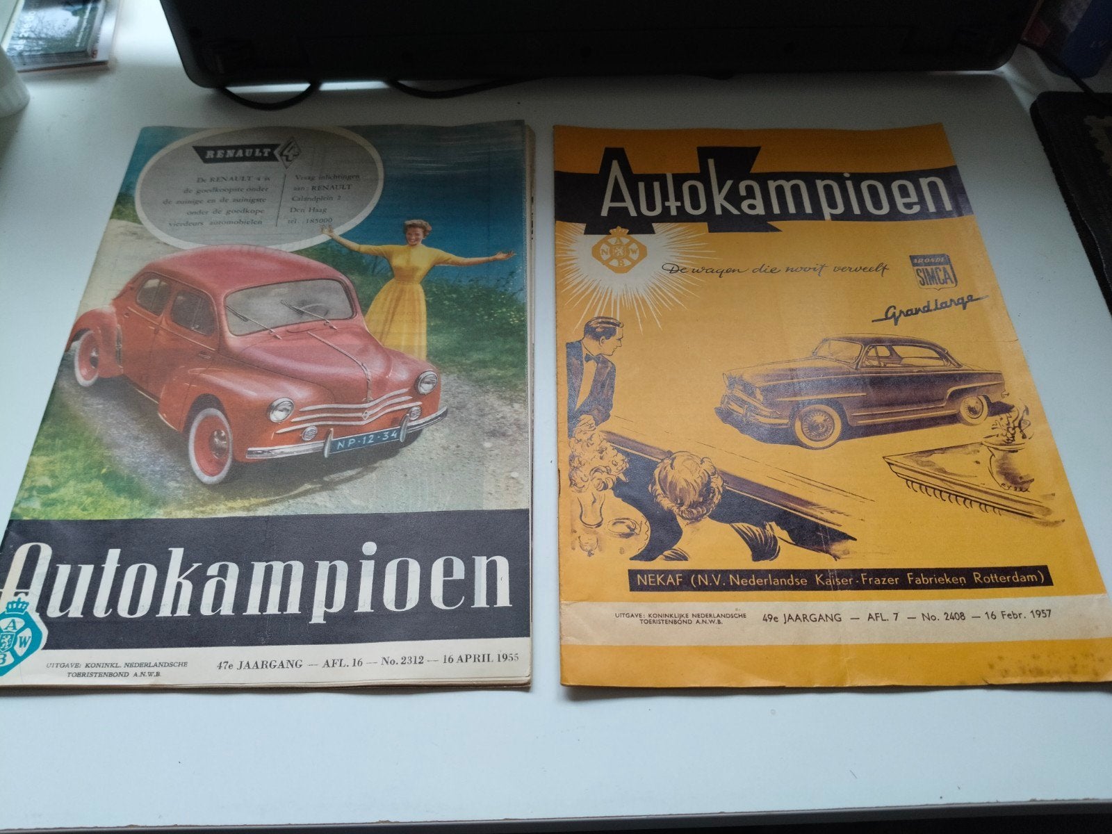 2x Autokampioen tijdschriften uit 1955 en 1957, Verzenden, Gelezen, Algemeen