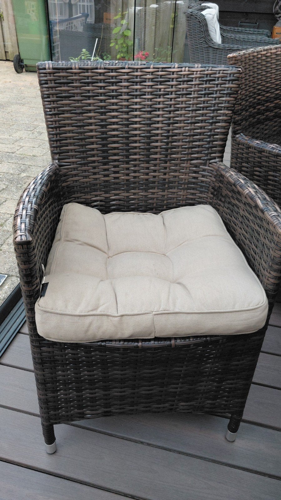 Wicker tuinstoelen met kussen. BIJNA GRATIS, Tuin en Terras, Ophalen, Gebruikt, Wicker