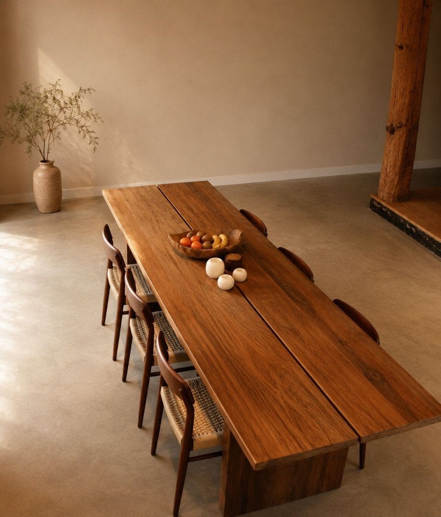 Massief houten design eettafel | 240–290 cm | Amsterdam, Verzenden, 50 tot 100 cm, Vijf personen of meer, Rechthoekig