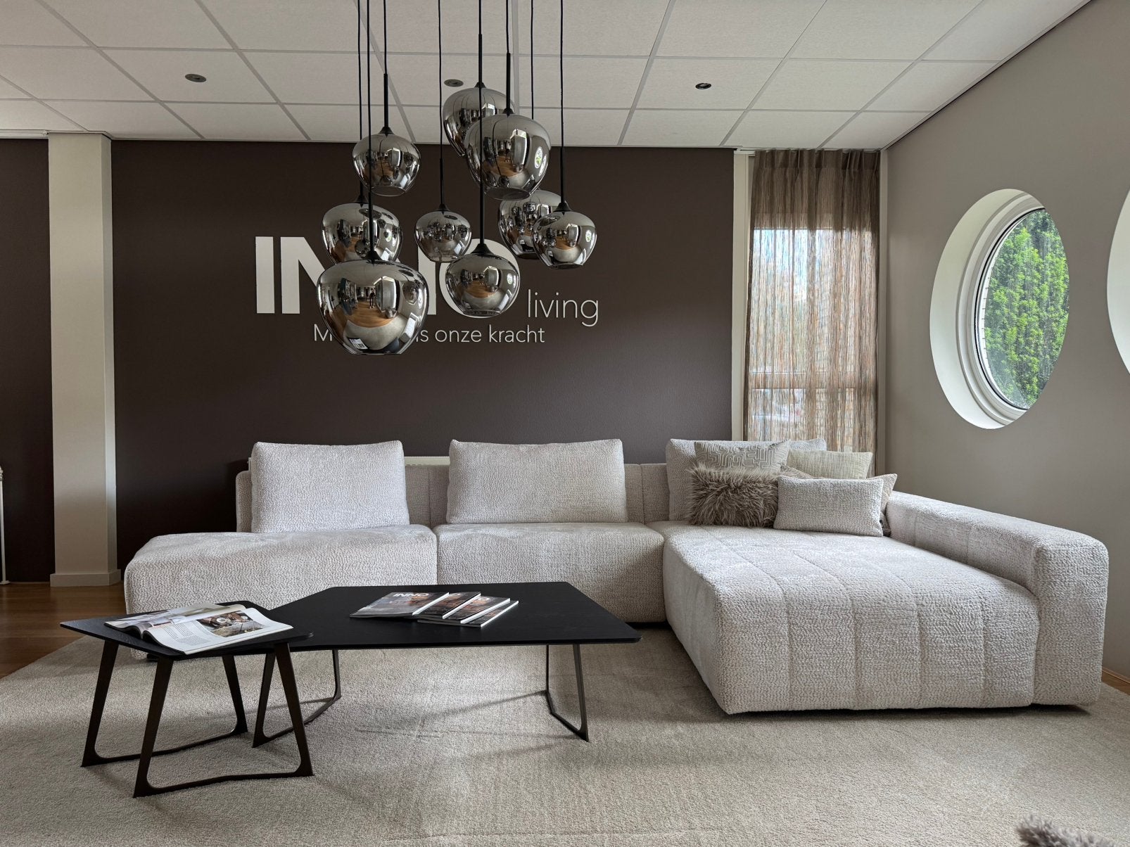 INNO living Mae hoekbank 3.70 m x 2.00 m, Ophalen, Zo goed als nieuw, Stof, Modern