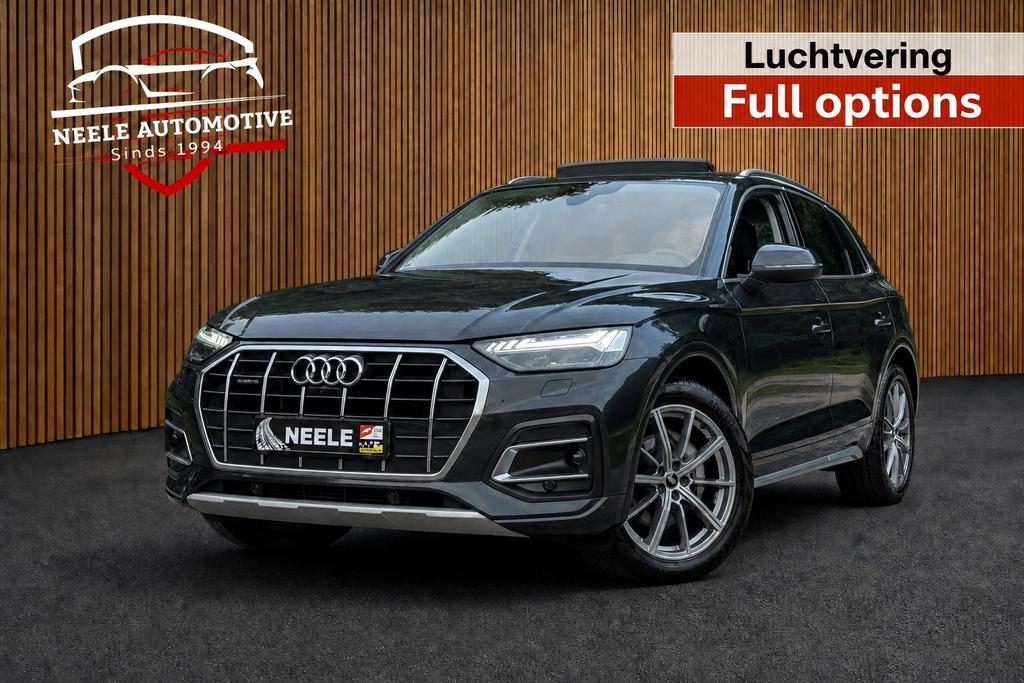 ✅Audi Q5 50 TFSI e Pano | HUD | 360 Camera | E-Stoel |Matrix, Auto's, Automaat, Stof, Zwart, 4 cilinders